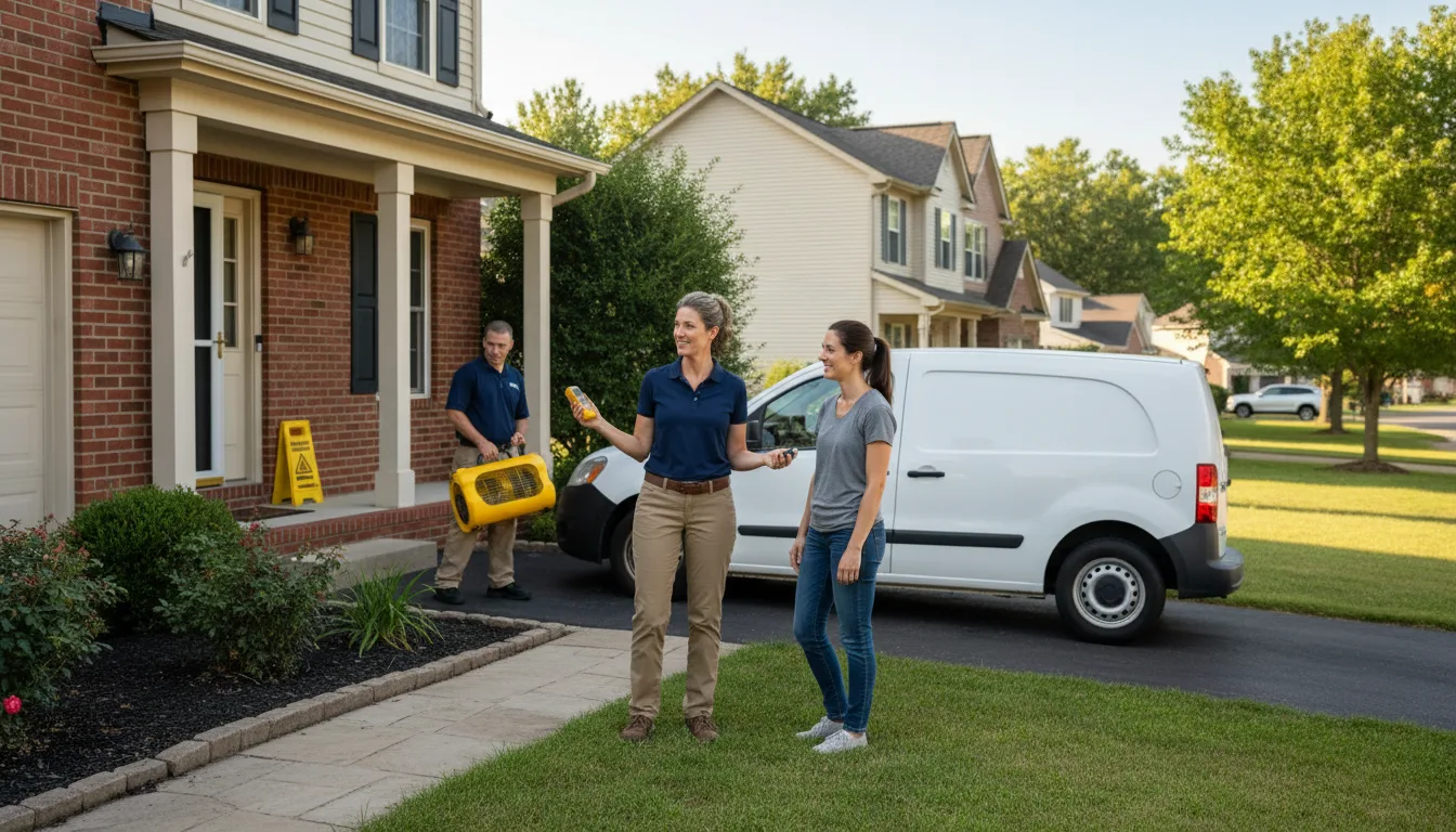 Residential water damage restoration in Beecher City, IL